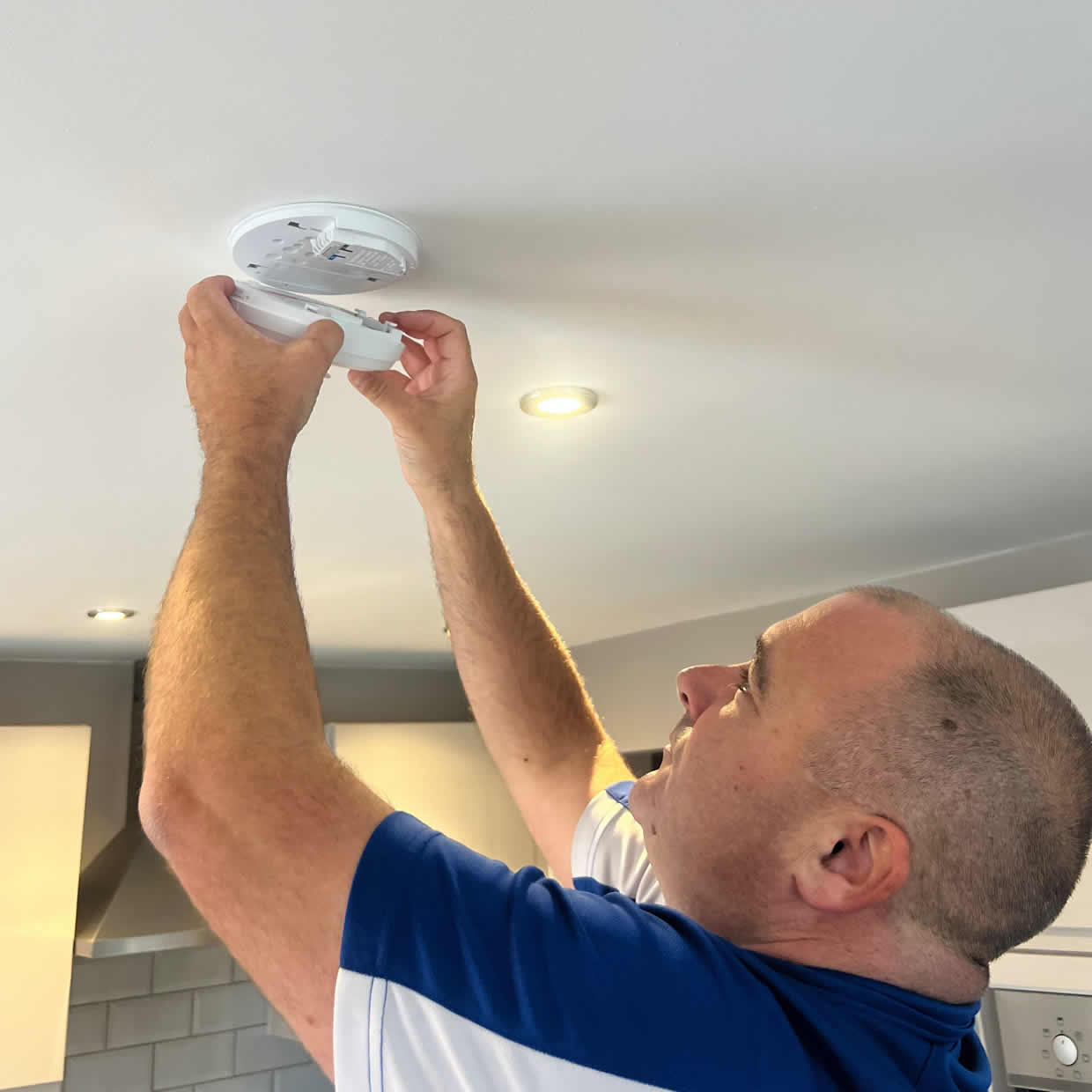Smoke alarm providing fire safety protection in a Gateshead home